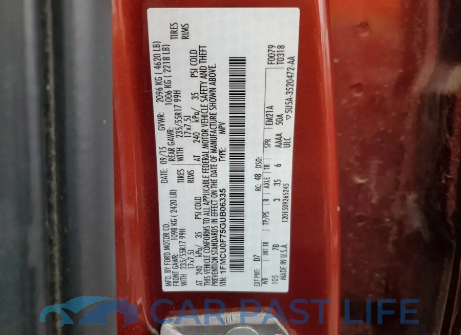 1FMCU0F75GUB06335# 13