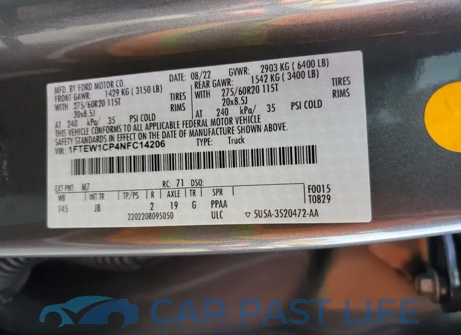 1FTEW1CP4NFC14206# 12