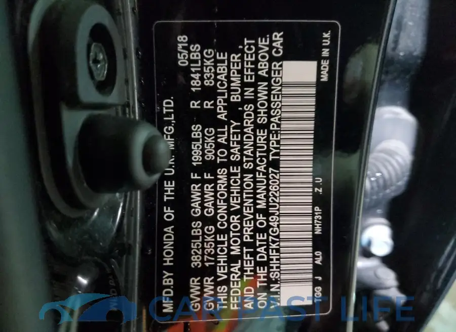 SHHFK7G49JU226027# 12
