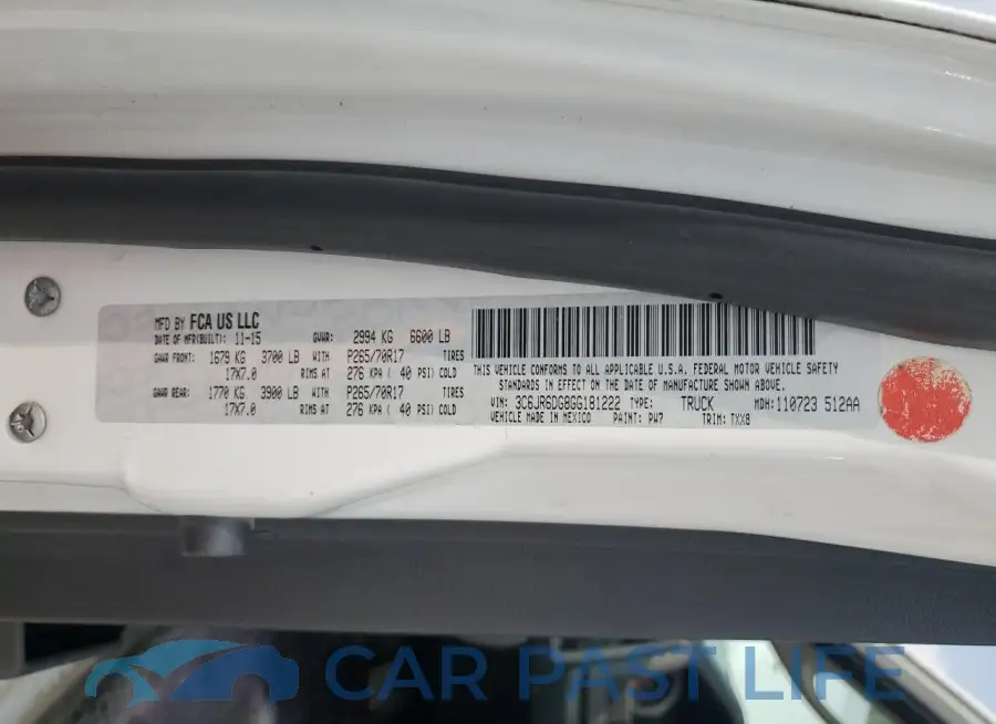3C6JR6DG8GG181222# 12