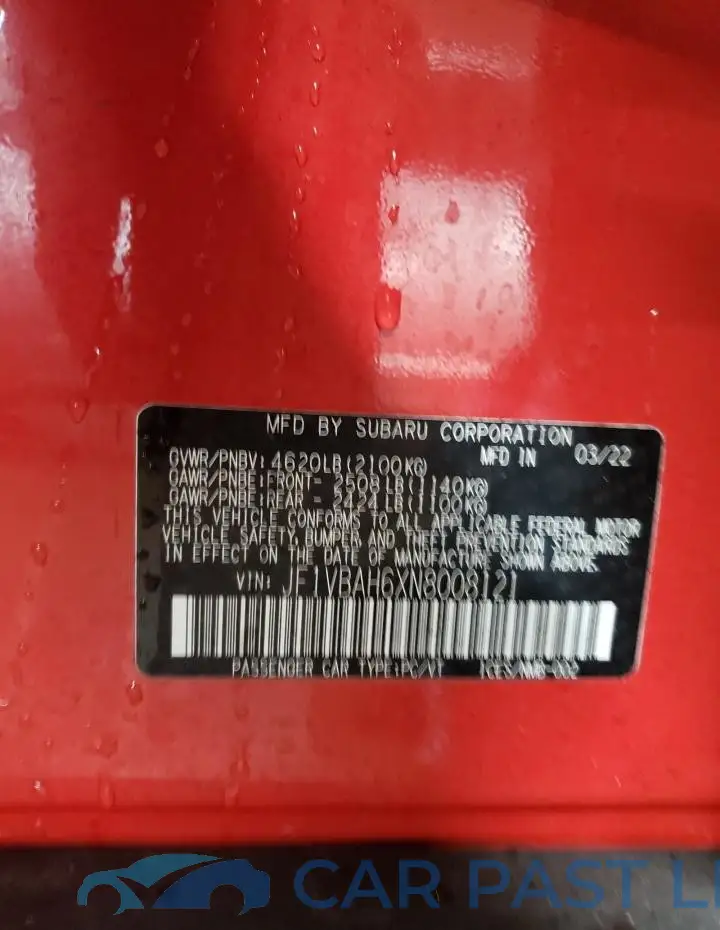 JF1VBAH6XN8008121# 12
