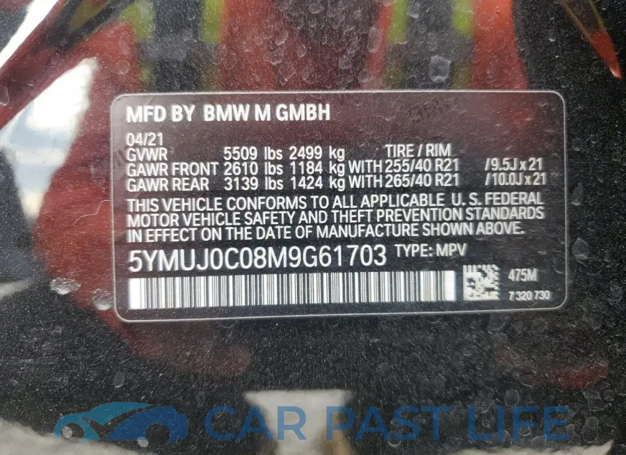5YMUJ0C08M9G61703# 12