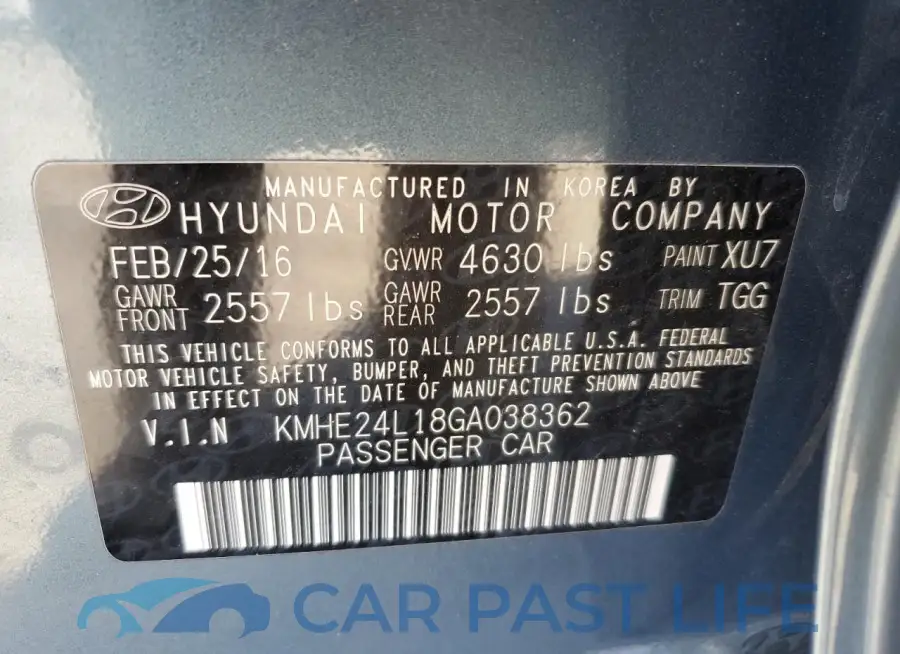 KMHE24L18GA038362# 13