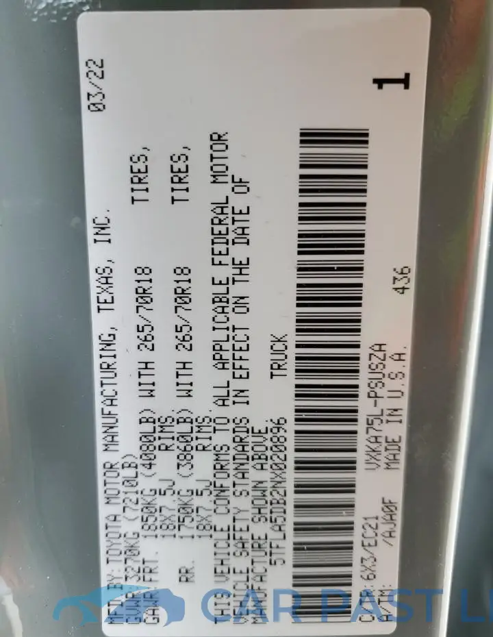 5TFLA5DB2NX020896# 12