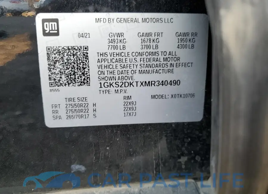 1GKS2DKTXMR340490# 13