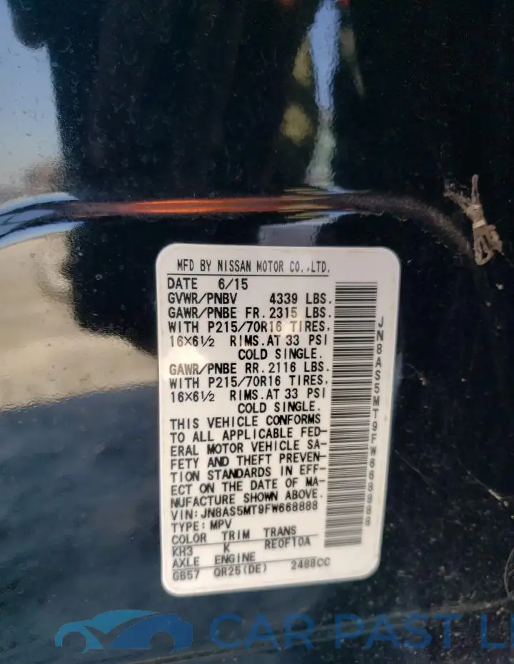 JN8AS5MT9FW668888# 13