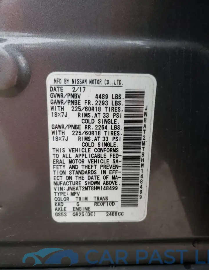 JN8AT2MT8HW148499# 13