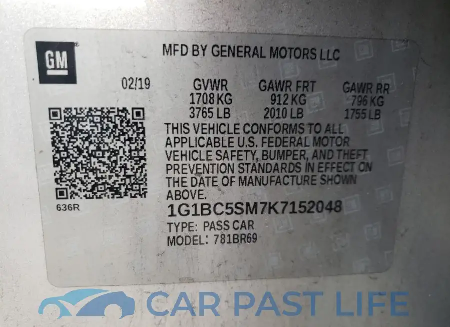 1G1BC5SM7K7152048# 12