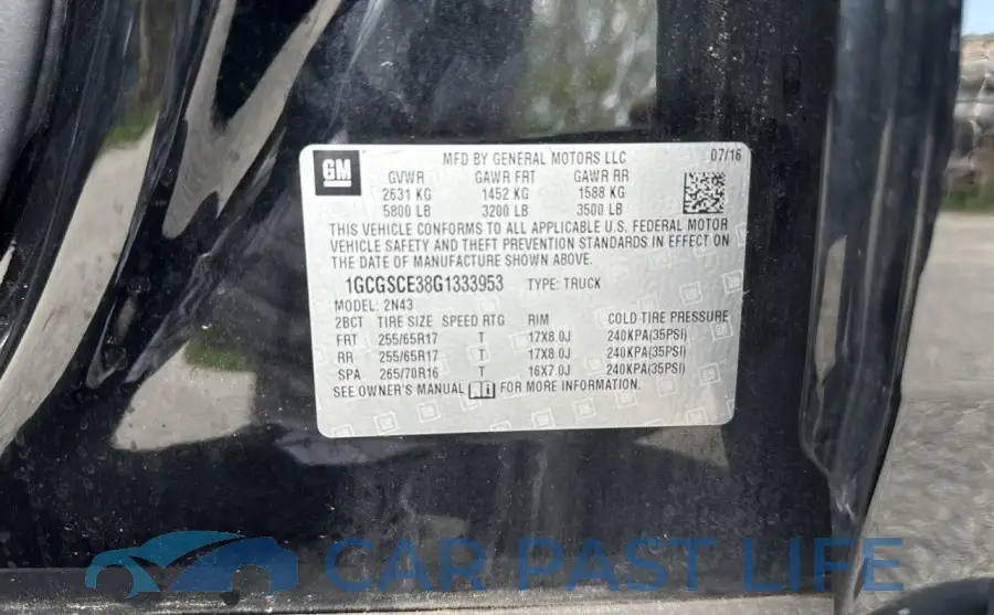 1GCGSCE38G1333953# 10