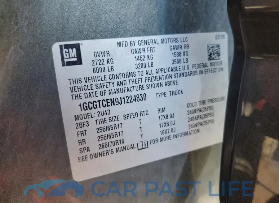 1GCGTCEN9J1224830# 12