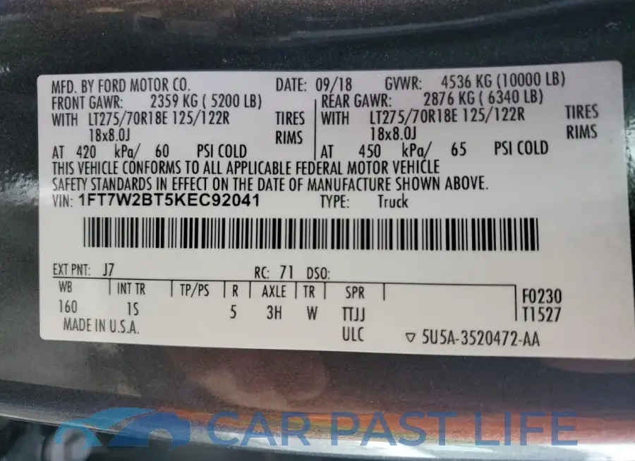 1FT7W2BT5KEC92041# 13