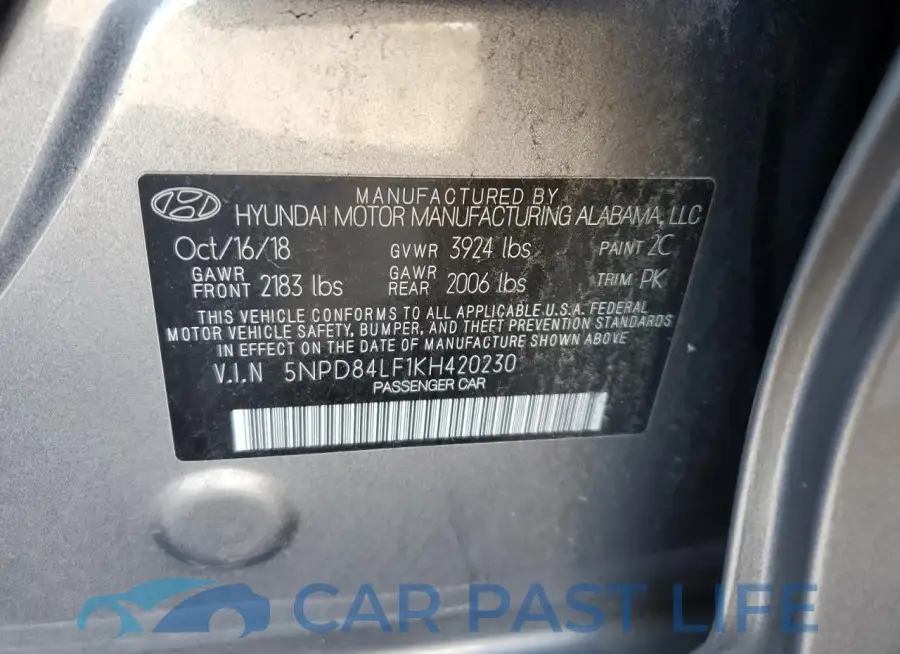 5NPD84LF1KH420230# 12