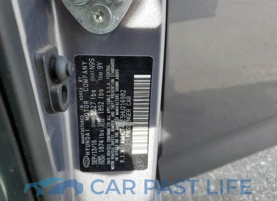 KMHCT4AE5HU216982# 12