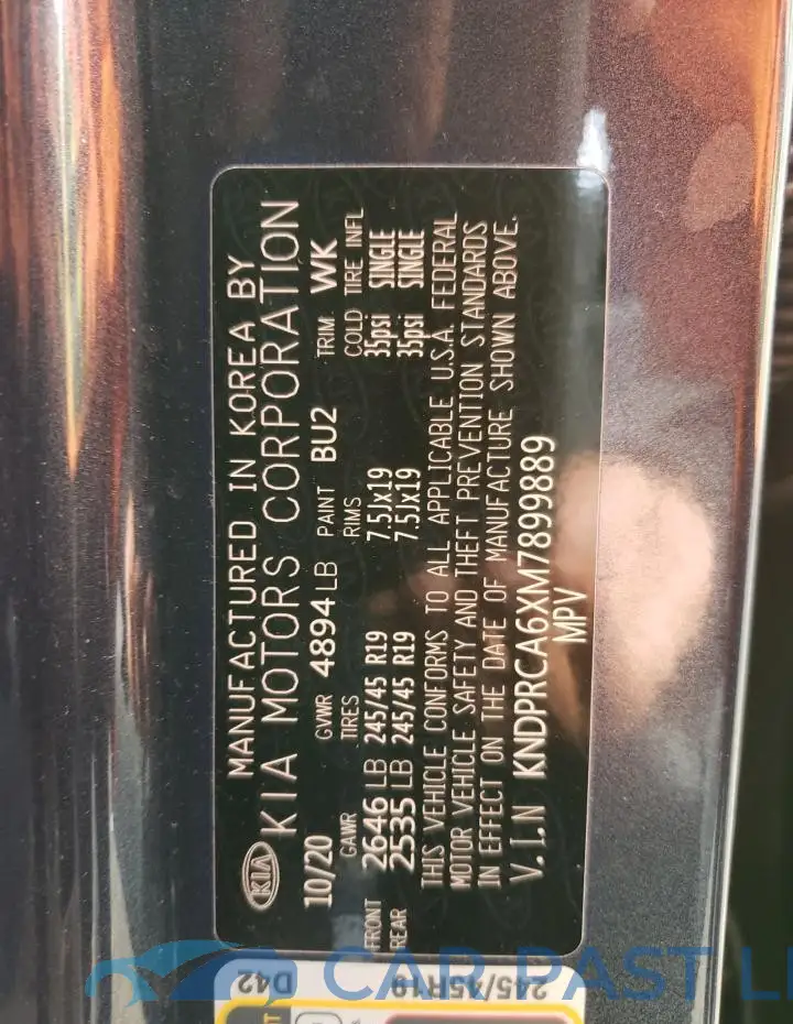 KNDPRCA6XM7899889# 12