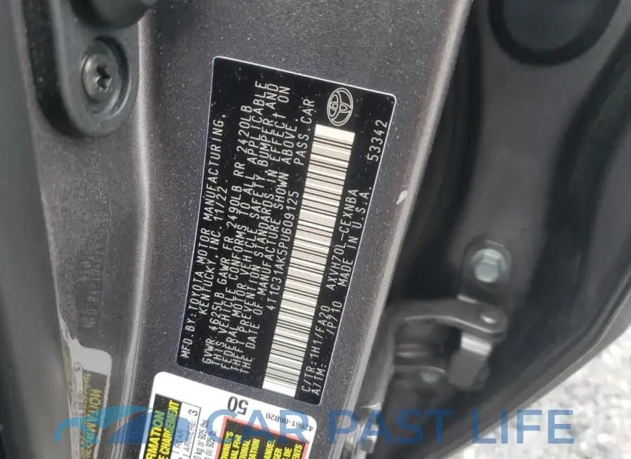 4T1C31AK5PU609125# 12