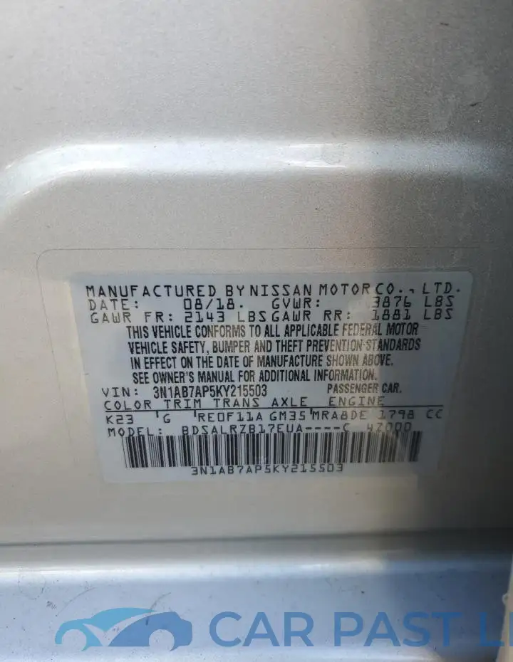 3N1AB7AP5KY215503# 12