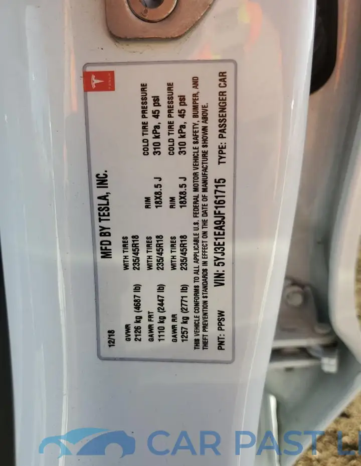 5YJ3E1EA9JF161715# 12