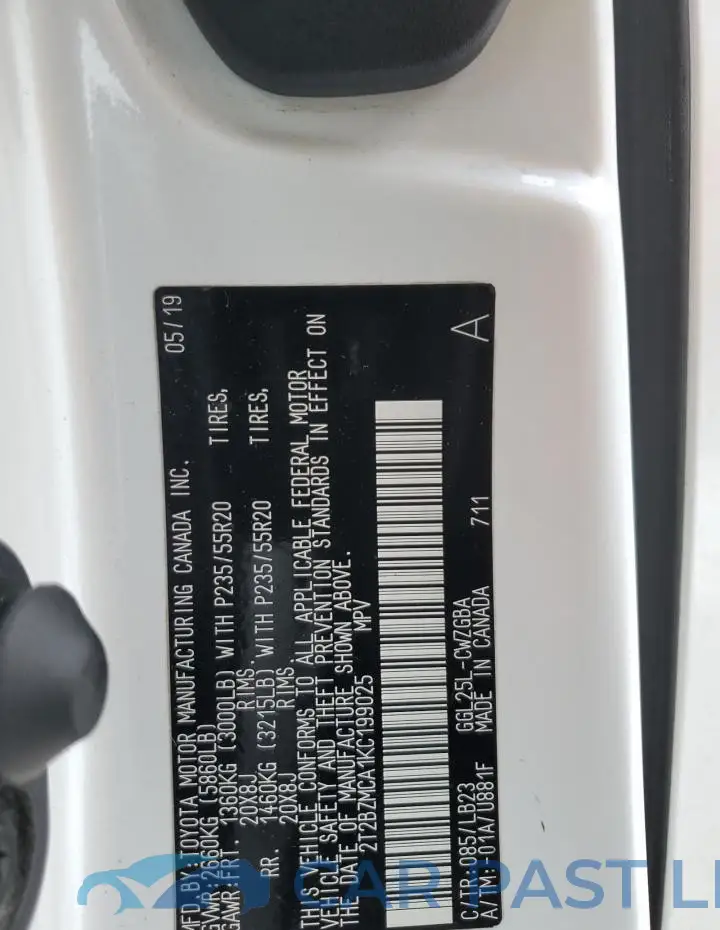 2T2BZMCA1KC199025# 14