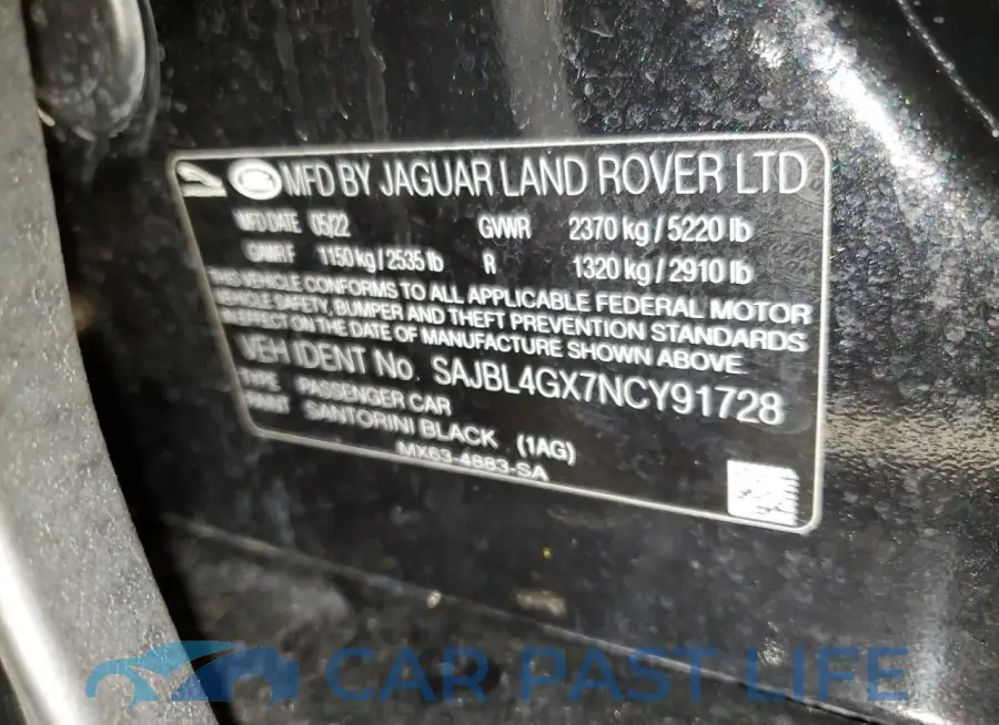 SAJBL4GX7NCY91728# 13