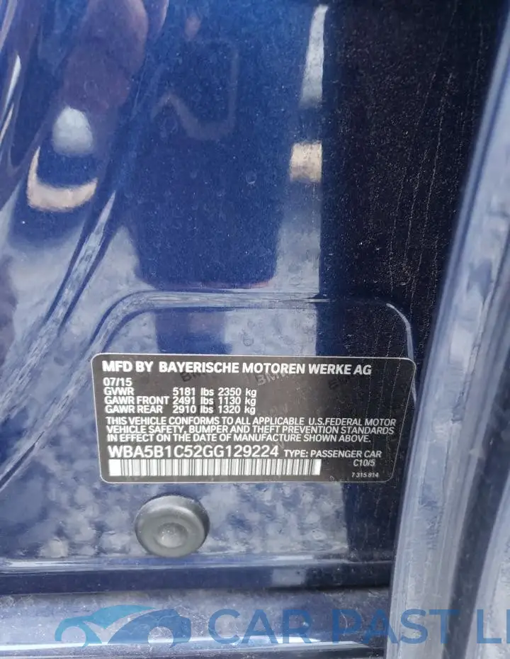 WBA5B1C52GG129224# 12