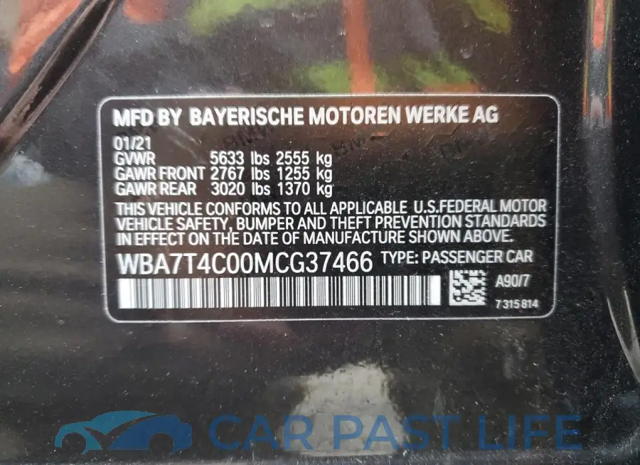 WBA7T4C00MCG37466# 12