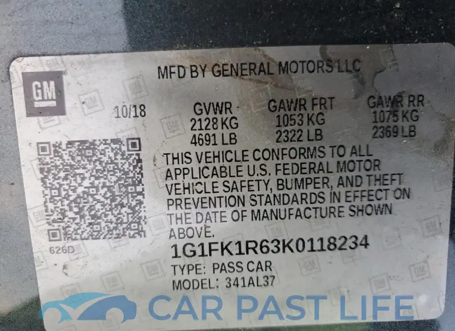 1G1FK1R63K0118234# 12