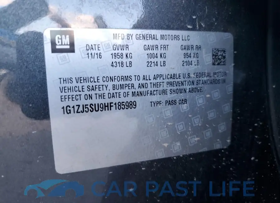 1G1ZJ5SU9HF185989# 12
