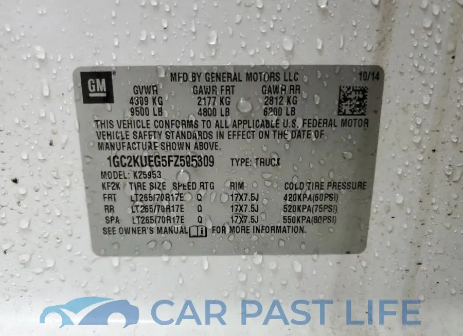 1GC2KUEG5FZ505309# 12