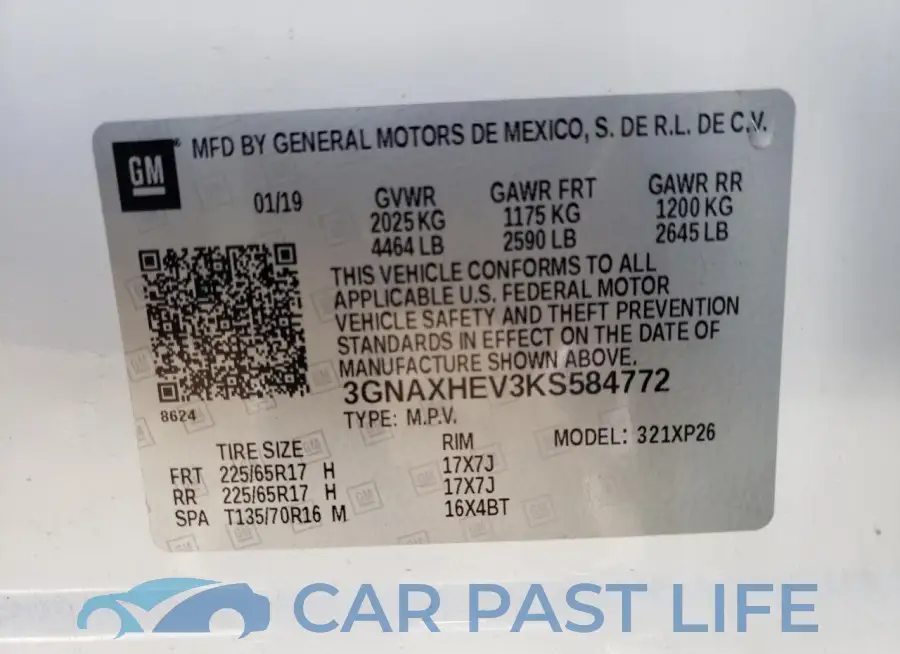3GNAXHEV3KS584772# 13
