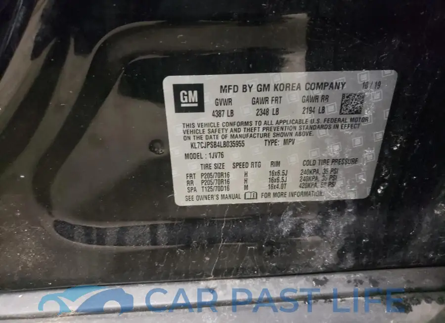 KL7CJPSB4LB035955# 13