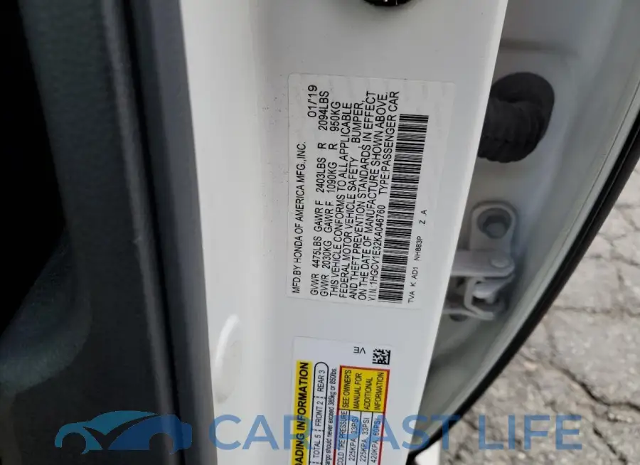 1HGCV1E32KA046760# 13