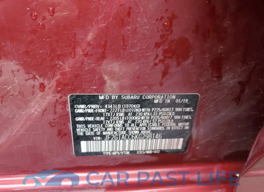 JF2GTACC6KG298146# 12