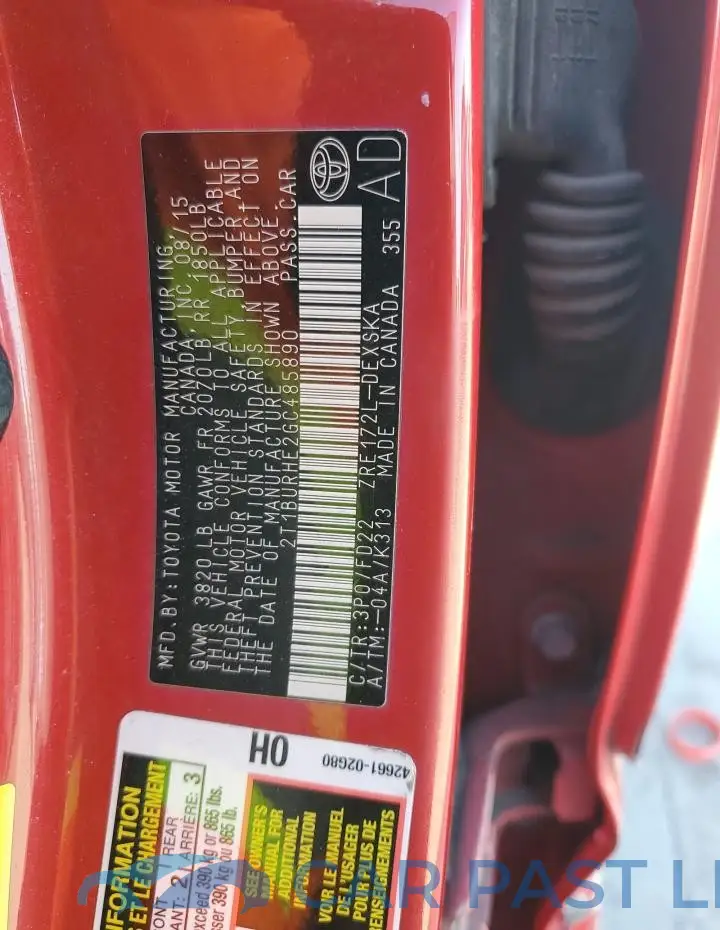 2T1BURHE2GC485890# 13