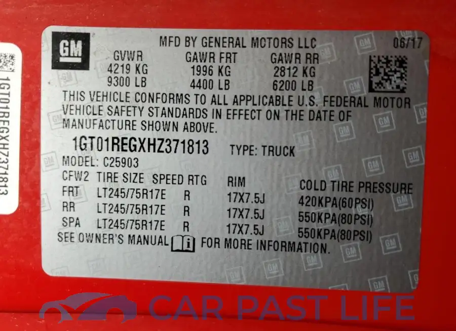 1GT01REGXHZ371813# 12