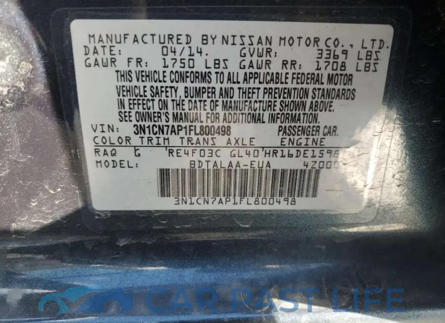 3N1CN7AP1FL800498# 12