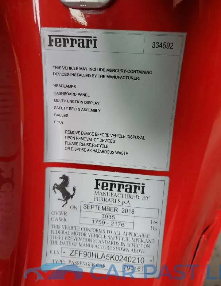 ZFF90HLA5K0240210# 12