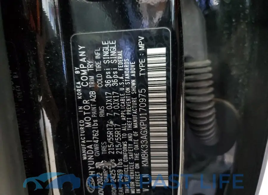 KM8K33AGXPU170975# 12