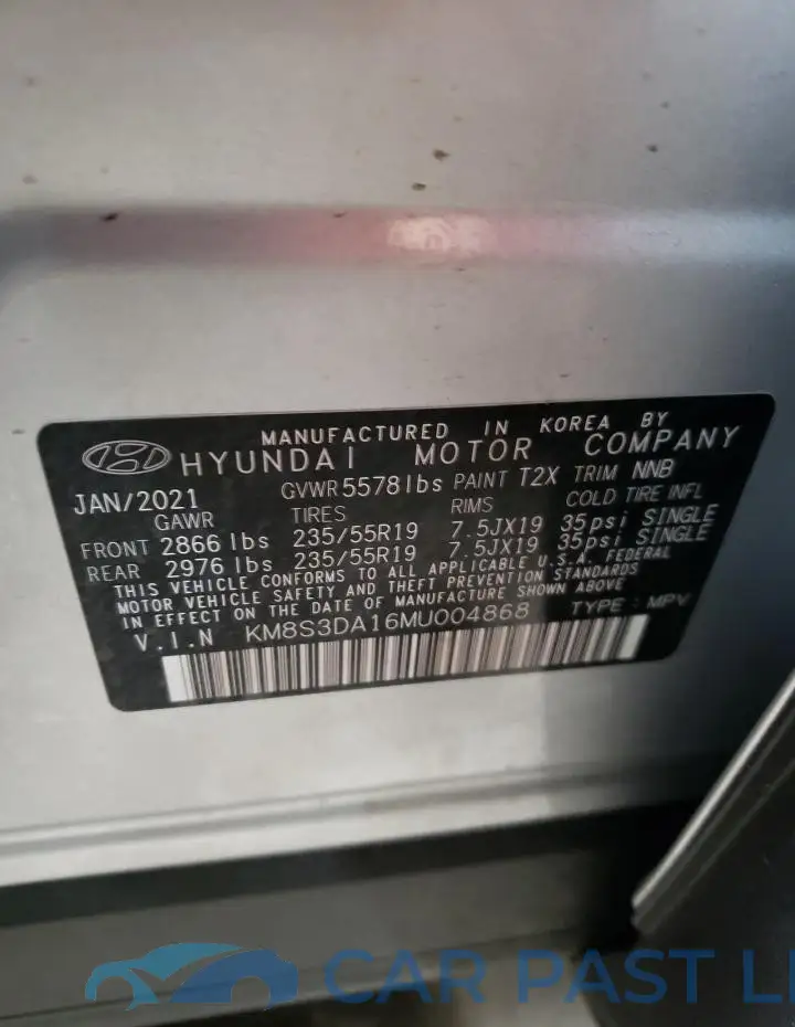 KM8S3DA16MU004868# 10