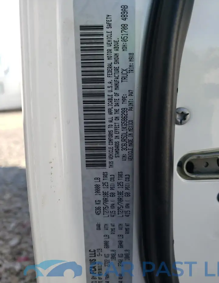 3C6UR5DL1KG586299# 10