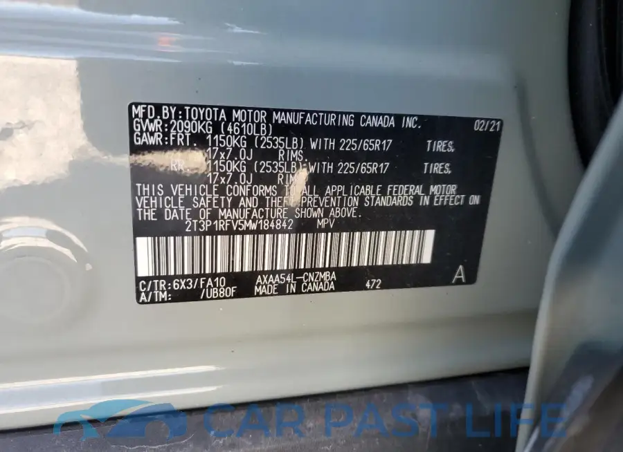 2T3P1RFV5MW184842# 13