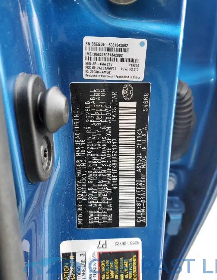 4T1BF1FK9HU621310# 12