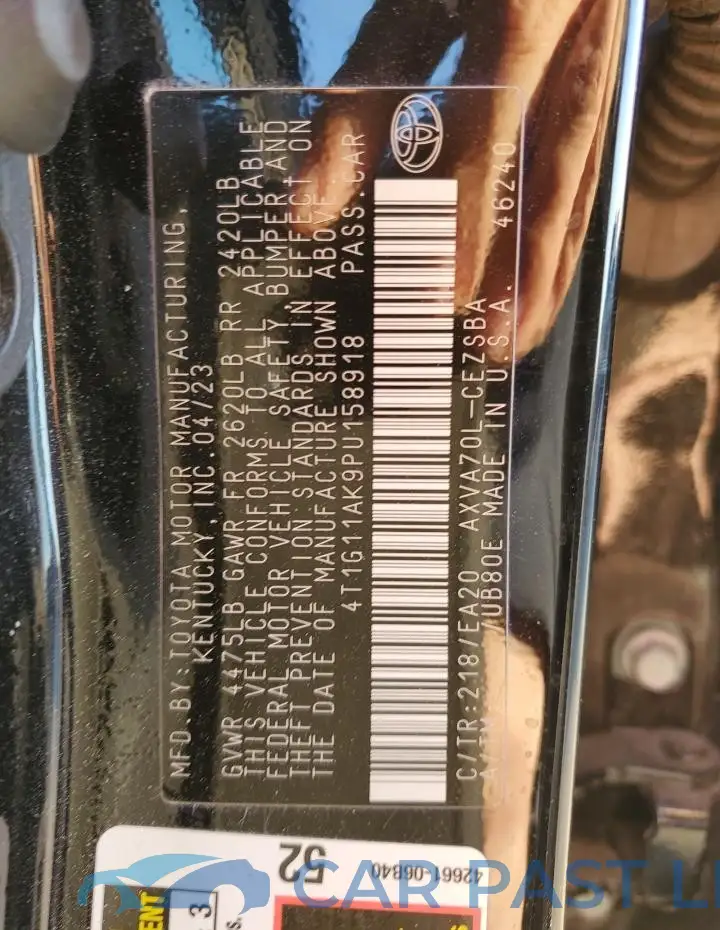 4T1G11AK9PU158918# 12