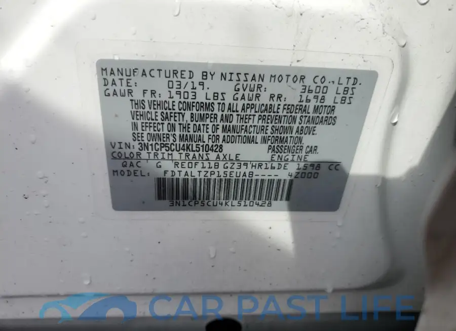 3N1CP5CU4KL510428# 13