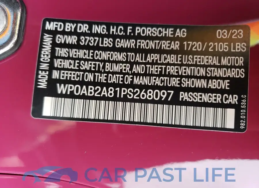 WP0AB2A81PS268097# 13