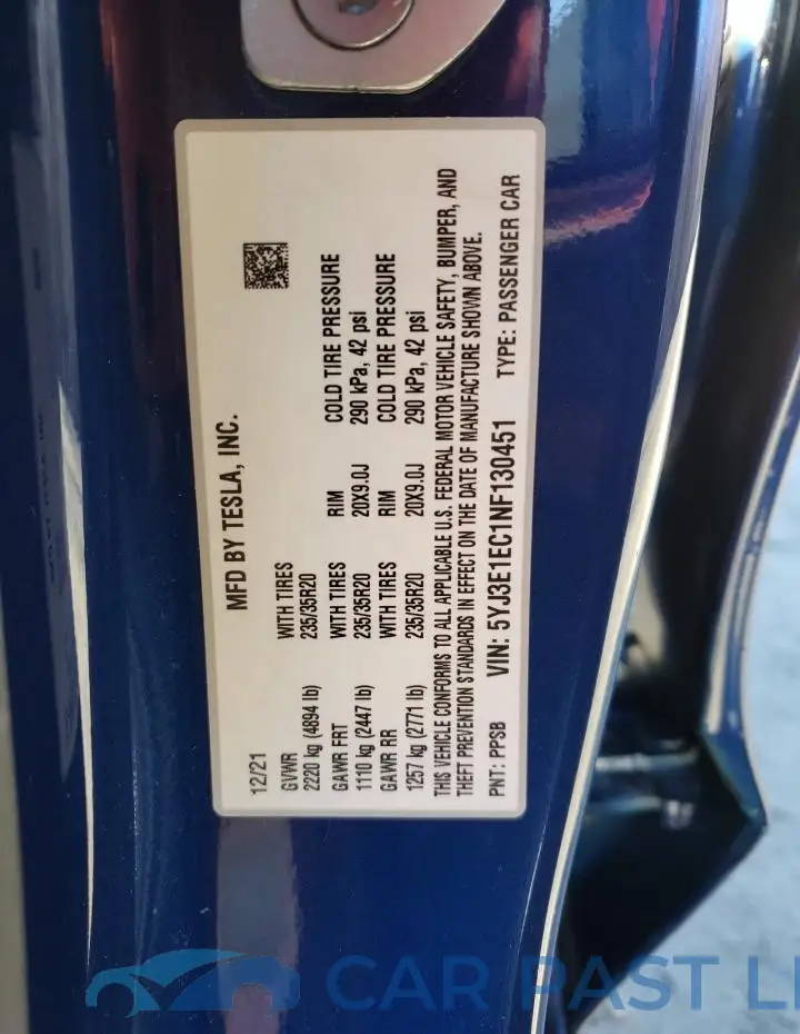 5YJ3E1EC1NF130451# 12