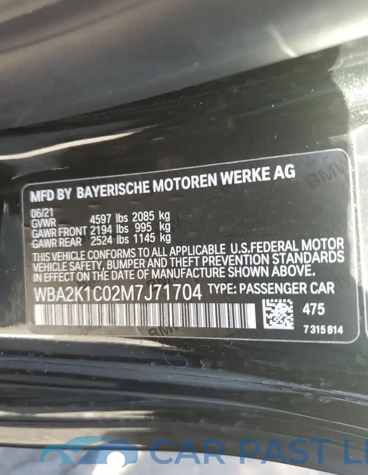 WBA2K1C02M7J71704# 12