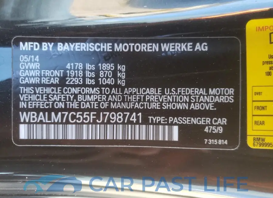 WBALM7C55FJ798741# 12