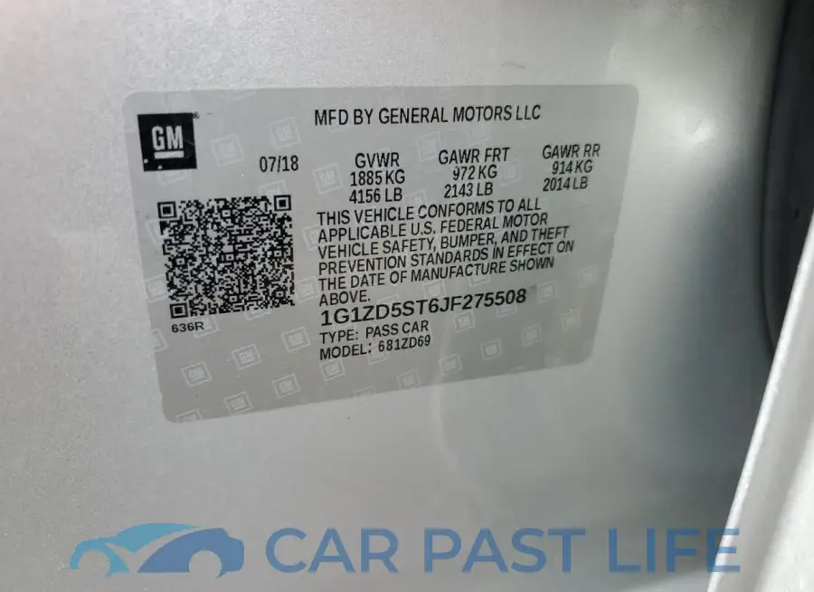 1G1ZD5ST6JF275508# 12