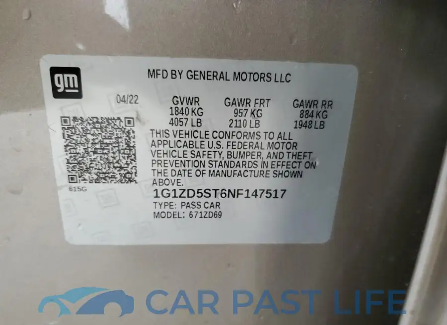 1G1ZD5ST6NF147517# 12