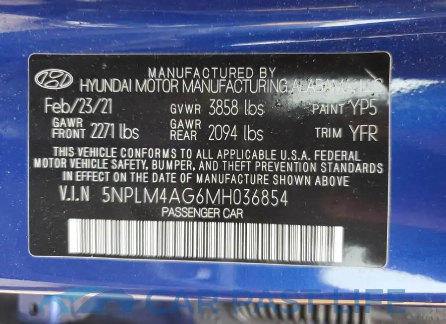 5NPLM4AG6MH036854# 12